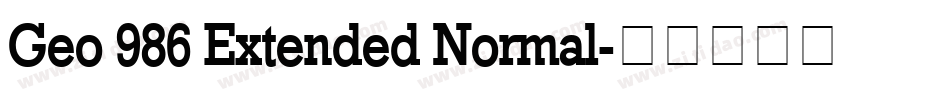 Geo 986 Extended Normal字体转换